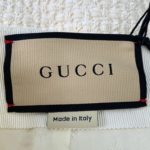 Gucci Womens Ivory A-Line Textured Skirt - Picture 5 of 7